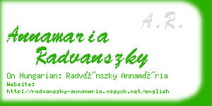 annamaria radvanszky business card